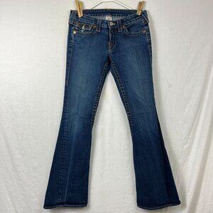 True Religion Becca Low Rise Flare Bootcut Jeans Women 30 Waist Y2K 00s Dark USA